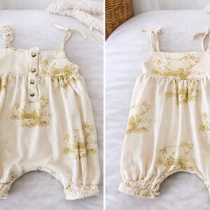 Kate Quinn Baby Romper 3-6M | Farm Animal Print | Tie Strap Outfit